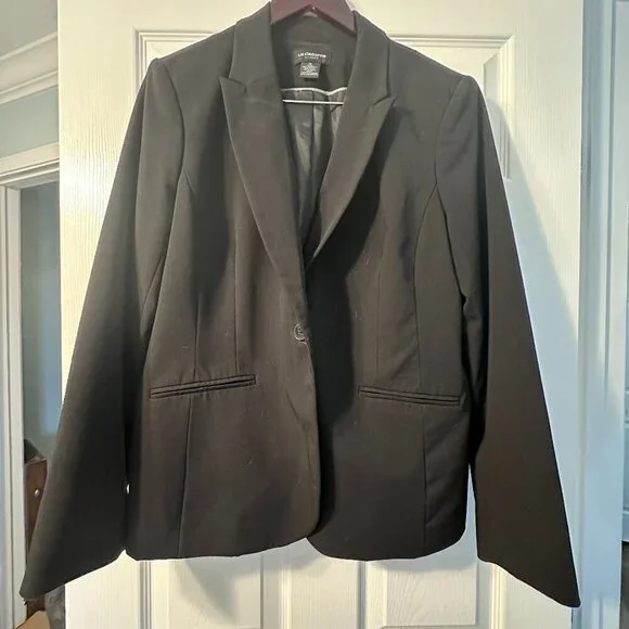 Black Liz Claiborne Suit Jacket Size 14 - Picture 1 of 6